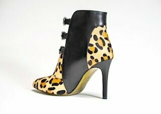 Catskill Pump Ankle Boot in Black & Leopard