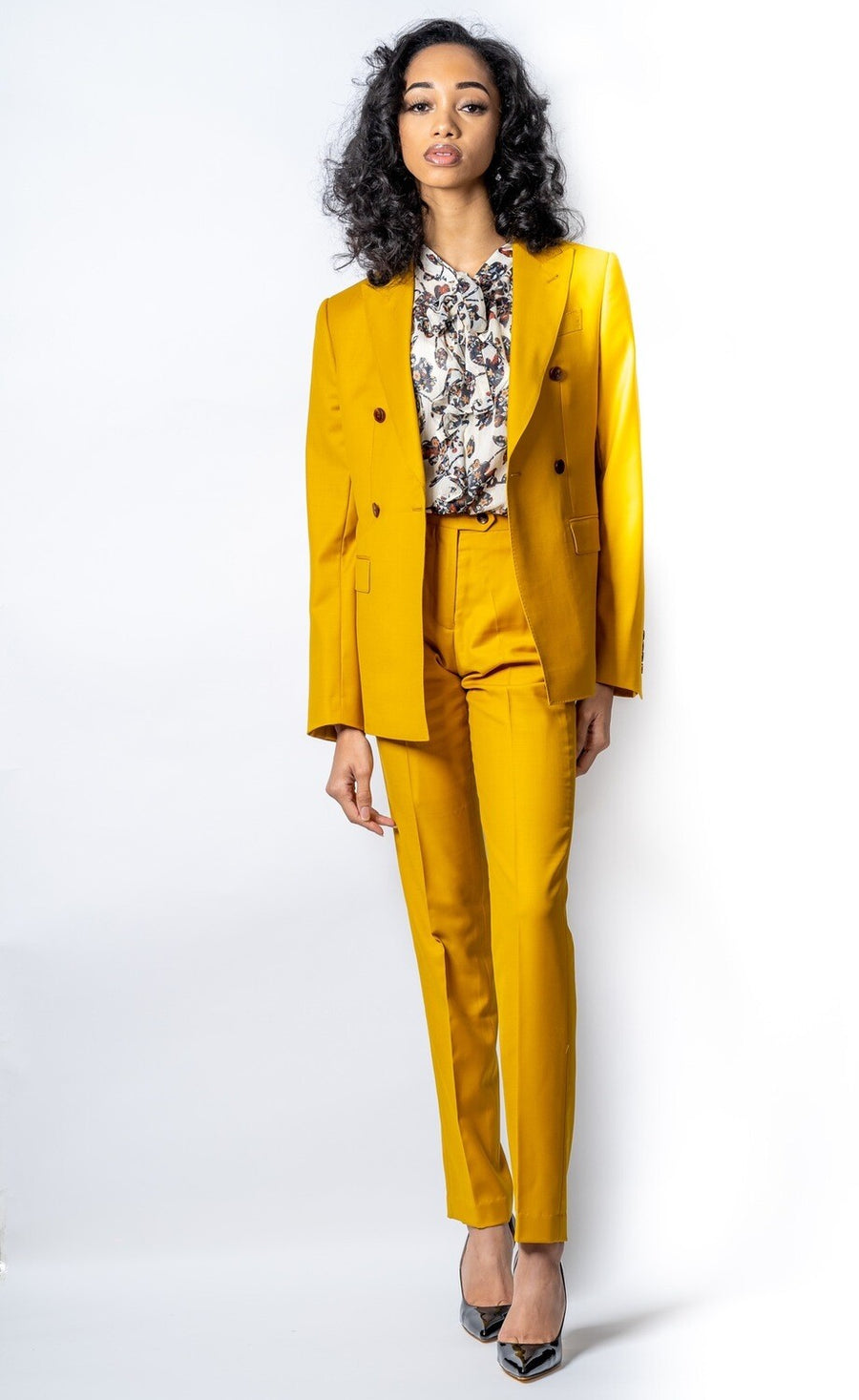 Business Formal Stretch Skirt Suit - Mustard Yellow – PowerSutra