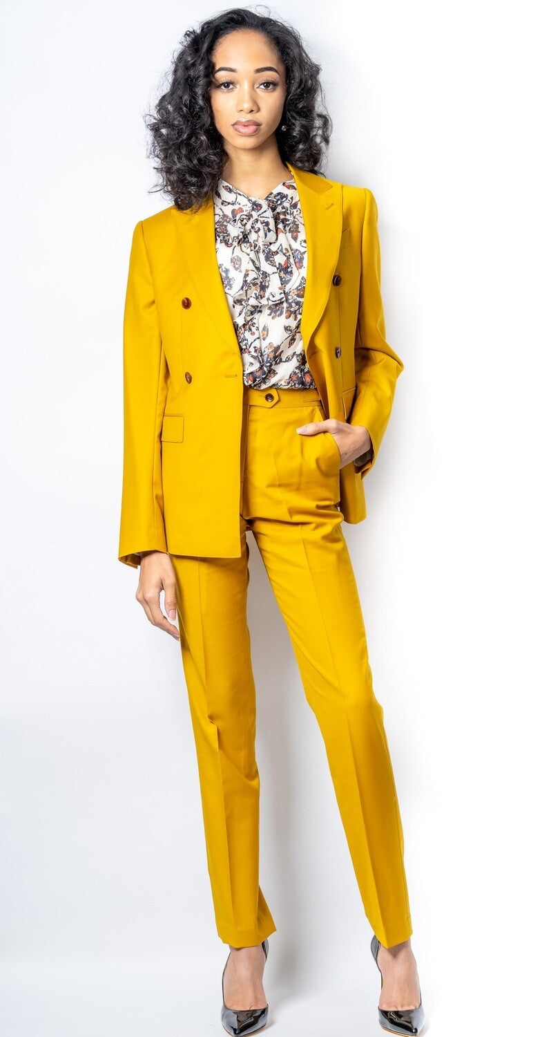 Buy Powersutra Womens Formal Pant Suit For Work- Mustard (Set of 2) online